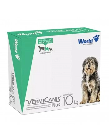 VermiCanis Plus 800mg Vermífugo para Cães 10Kg 40 Comprimidos World