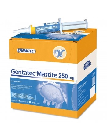 Gentatec Mastite Antibiótico 250mg Antimicrobiano Seringa 10mL Chemitec