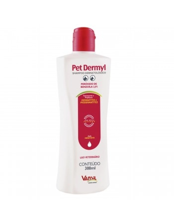 Validade 30/04/2024 - Pet Dermyl Shampoo Dermatológico Para Cães e Gatos 300ml Vansil