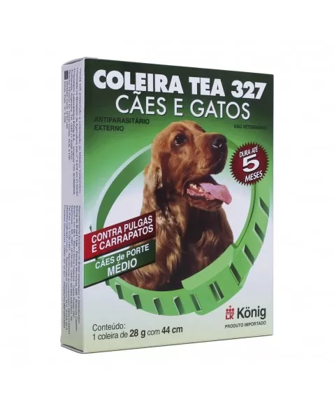 Coleira Antipulgas para Cães Pequenos e Médios Tea 327 28g 44cm Konig