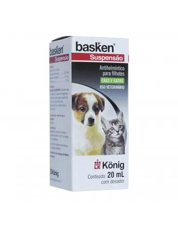 Vermífugo Basken Suspensão Anti-helmíntico para Cães e Gatos 20ml Konig