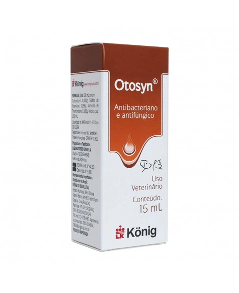 Otosyn Solução Otológica 15ml para Cães e Gatos Konig