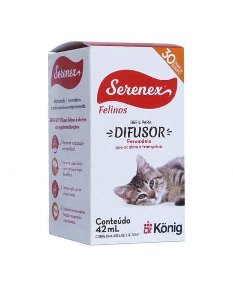 Serenex Refil Felino 42ml Difusor Comportamental para Gatos Konig