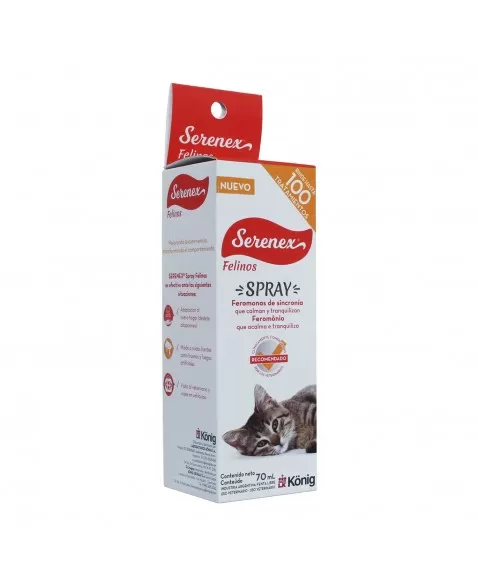 Serenex Spray Felino 70ml Spray Comportamental para Gatos Konig