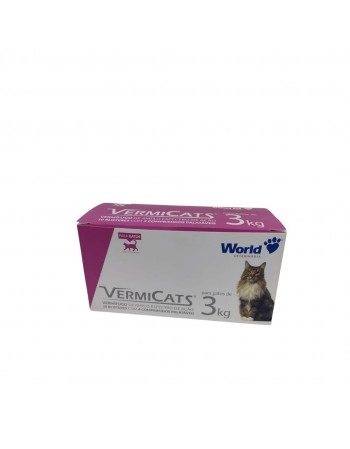 Vermicats 600MG 10 Blisteres Com 4 Comprimidos - 3Kgs (Rosa)