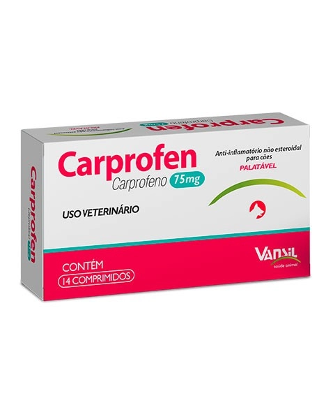 Carprofen Anti-inflamatório Palatável Para Cães 75mg Vansil