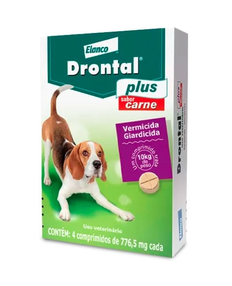 Drontal Plus Vermífugo Sabor Carne 10kg Elanco