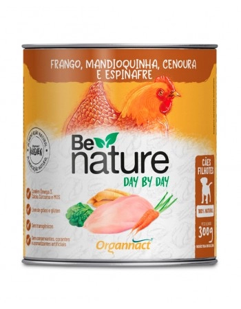 Alimento Natural Be Nature Day By Day para Cães Filhotes Sabor Frango 300g Organnact