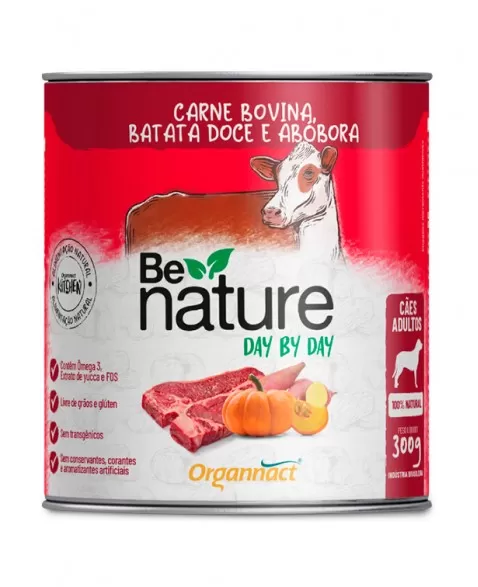 Alimento Natural Be Nature Day By Day para Cães Filhotes Sabor Carne 300g Organnact